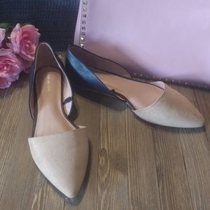 Lane Bryant Beige Black Flats // Shoes
